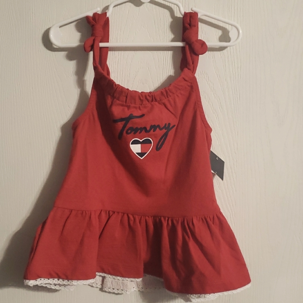Tommy Hilfiger Red Tank Top with Heart Logo